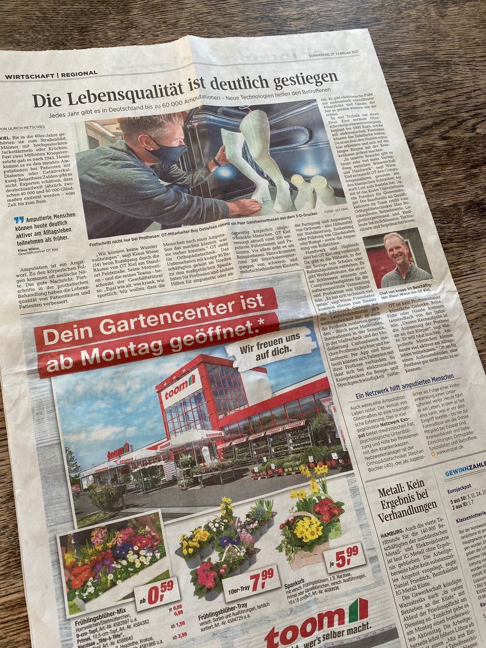 Pressebericht in den Kieler Nachrichten Pressebericht in den Kieler Nachrichten
